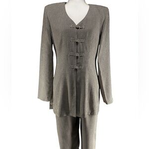 Black and White Houndstooth Two-Piece Set